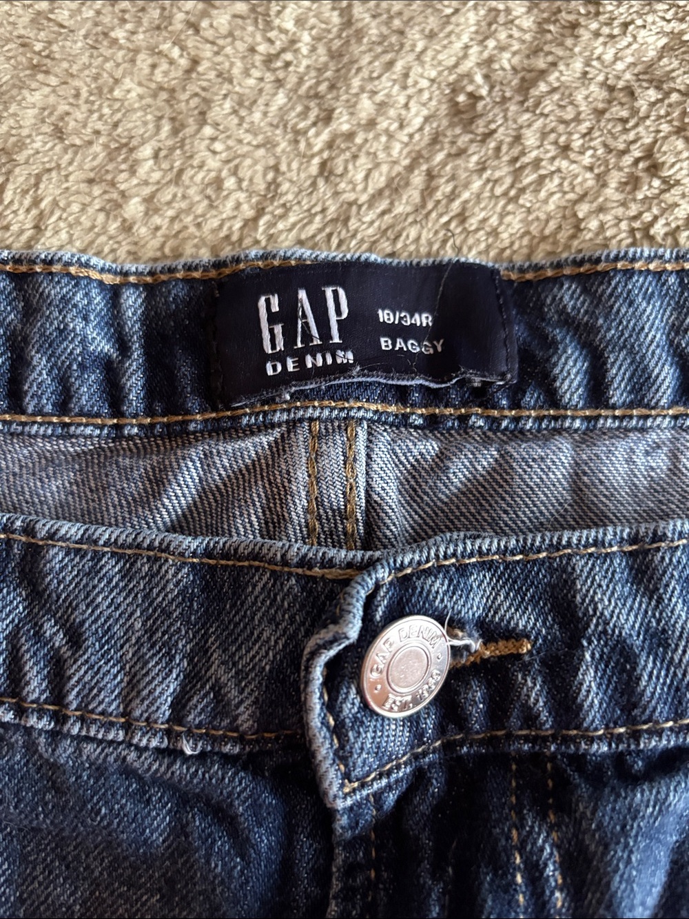 GAP Denim Women's Baggy Jeans - Dark Blue 18/34R!